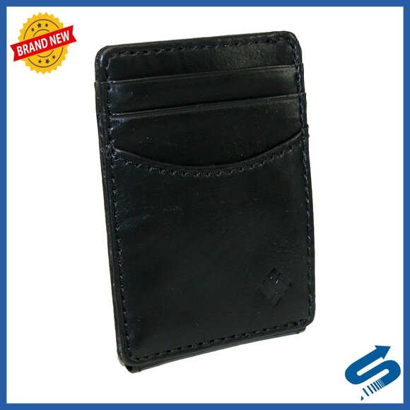 Leather Front Pocket Wallet with ID Window and Magnetic Closure